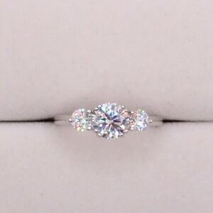 1.4 Carat White Gold Plated Moissanite 925 Silver Engagement Ring